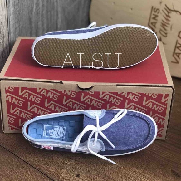 🔥SALE!🔥 NWT VANS Chauffeur Canvas Blue Sneakers Logo Kid’s AUTHENTIC 000SE9F6H - Picture 5 of 8